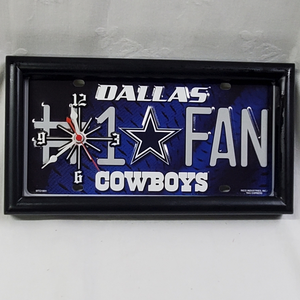 NFL Dallas Cowboys NFL #1 Fan License Plate Clock